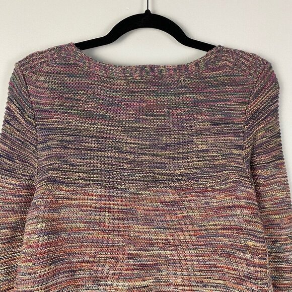 Chicos Sweater Pullover Knit Multicolor Stripe Cotton Knit Size 2 / US Large - Picture 7 of 9